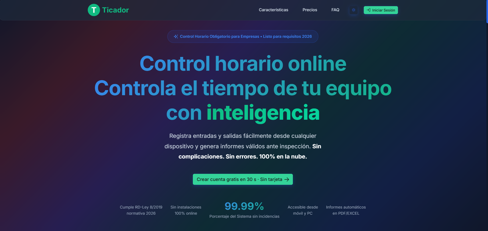Captura o vista del proyecto Ticador — ecosistema SaaS en producción